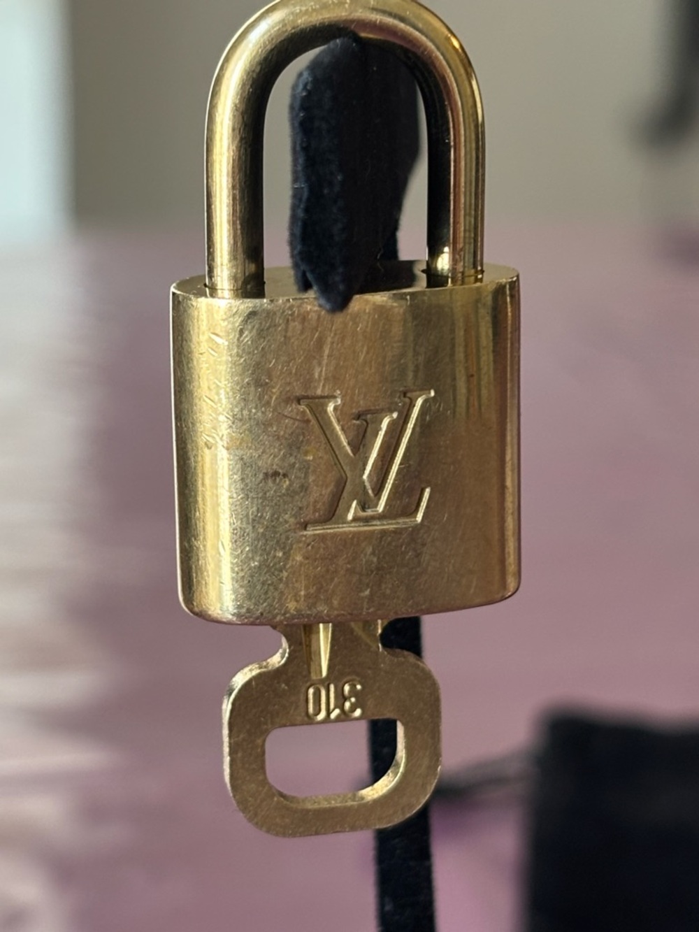 Louis Vuitton padlock and one key #310 lock brass Gold